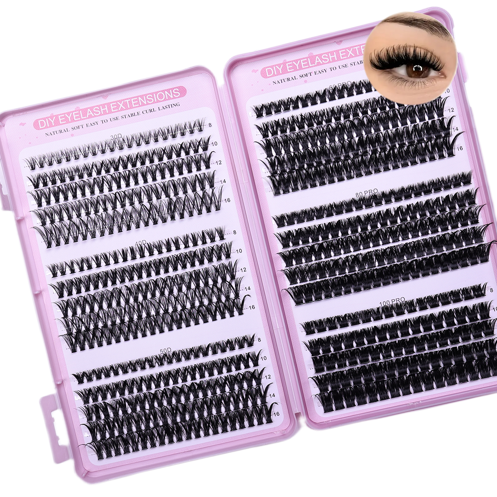 Eyelash Extension Home Service - 30 Rows D Curl Individual Lashes