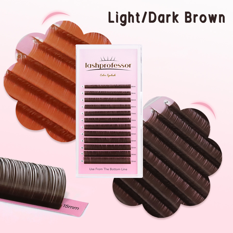 Eyelash Extension For Asian Eyes - Dark Brown Eyelash Extension 0.05 0.07mm