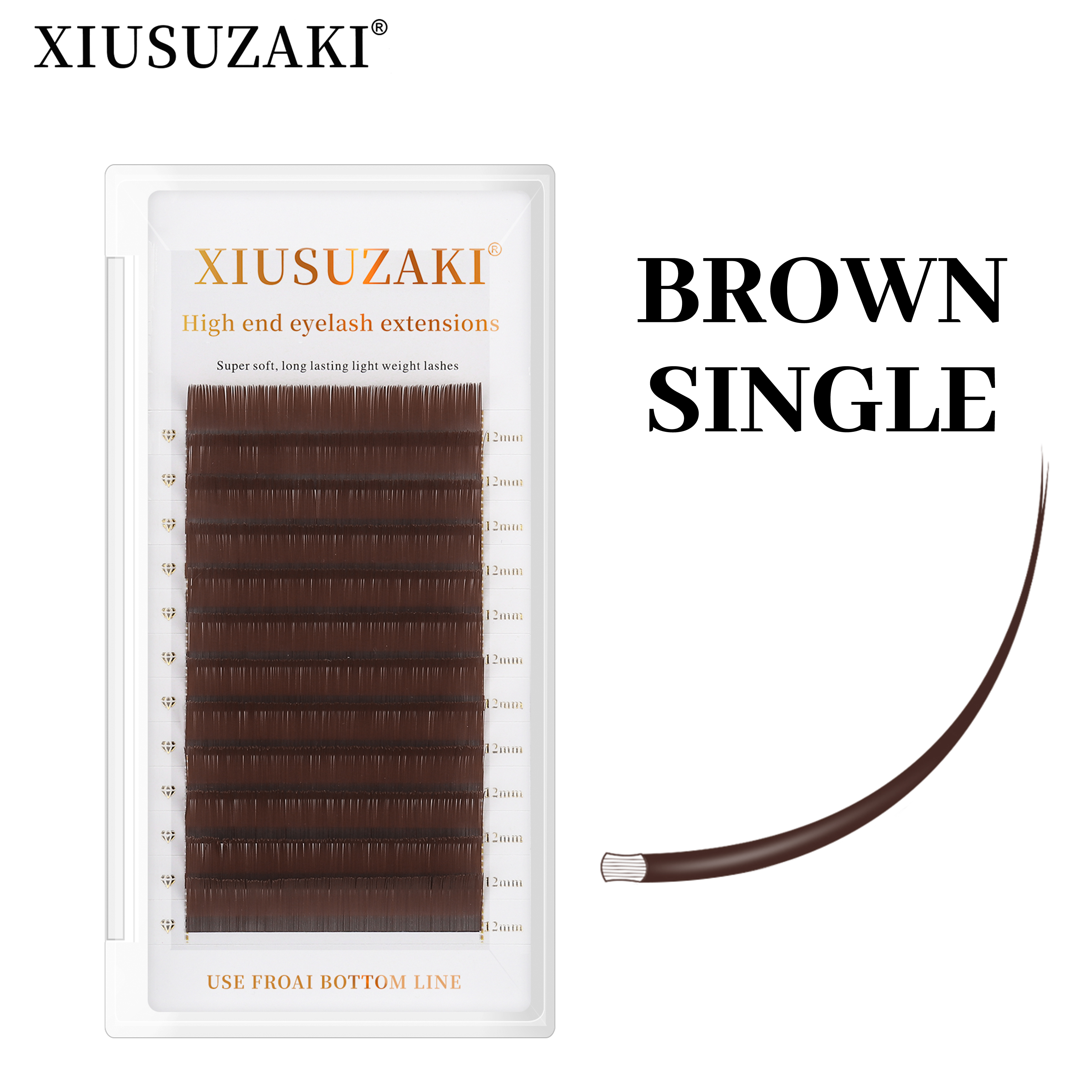 Eyelash Extension For Asian Eyes - XIUSUZAKI Brown Grey Flat Eyelash Extensions
