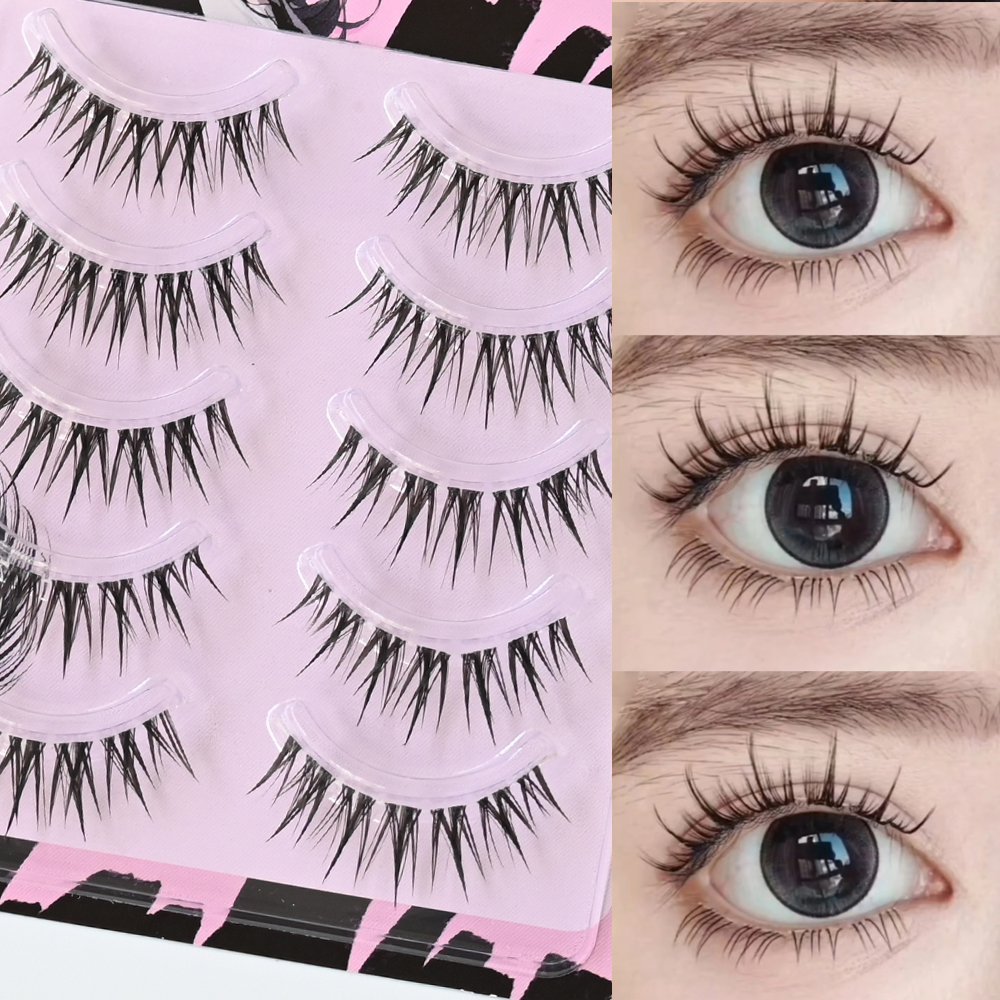 Eyelash Extension Wet Look - Manga Wet Look Lashes Black/Clear Band