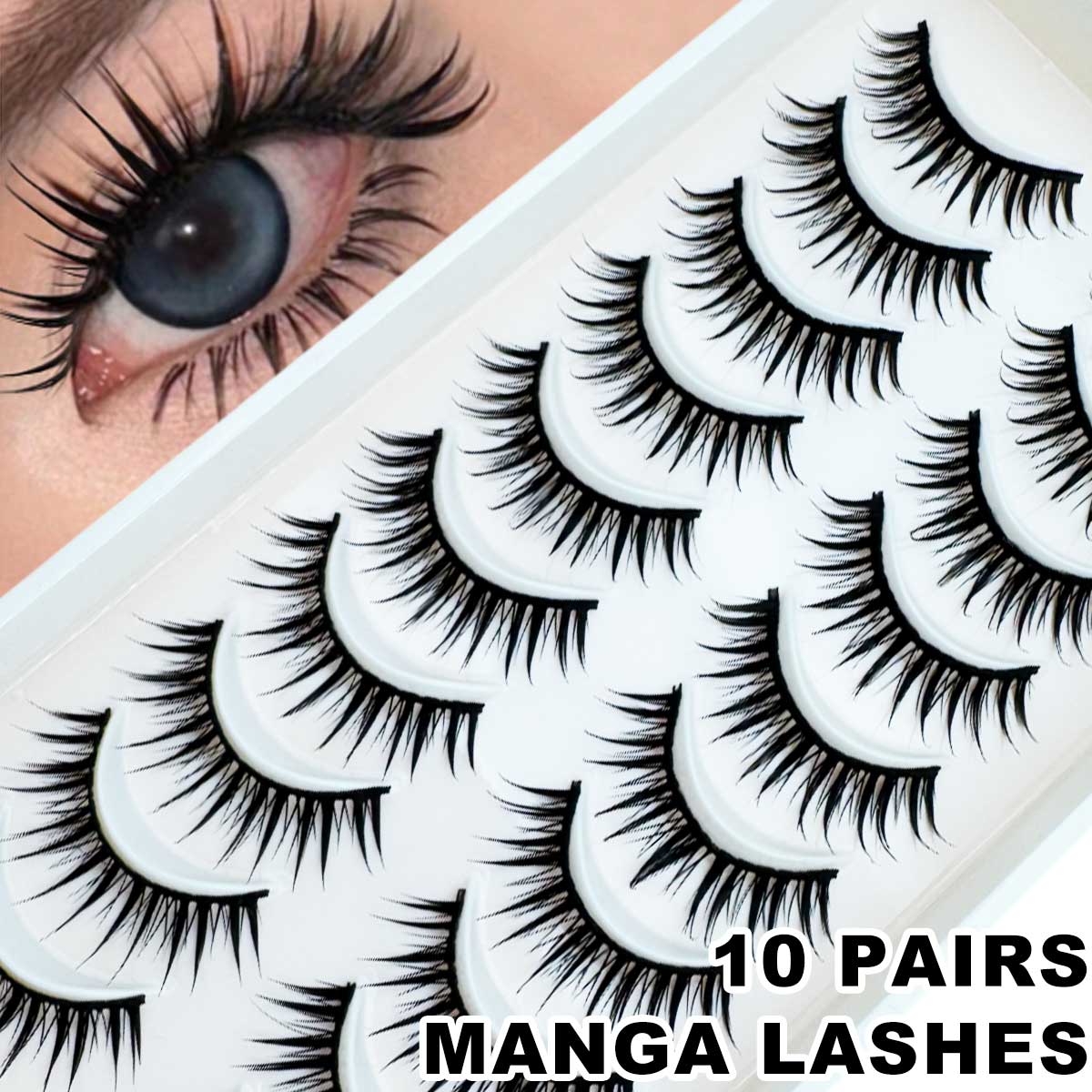 Eyelash Extension Wet Look - 10 Pairs Thai Style Cat Eye