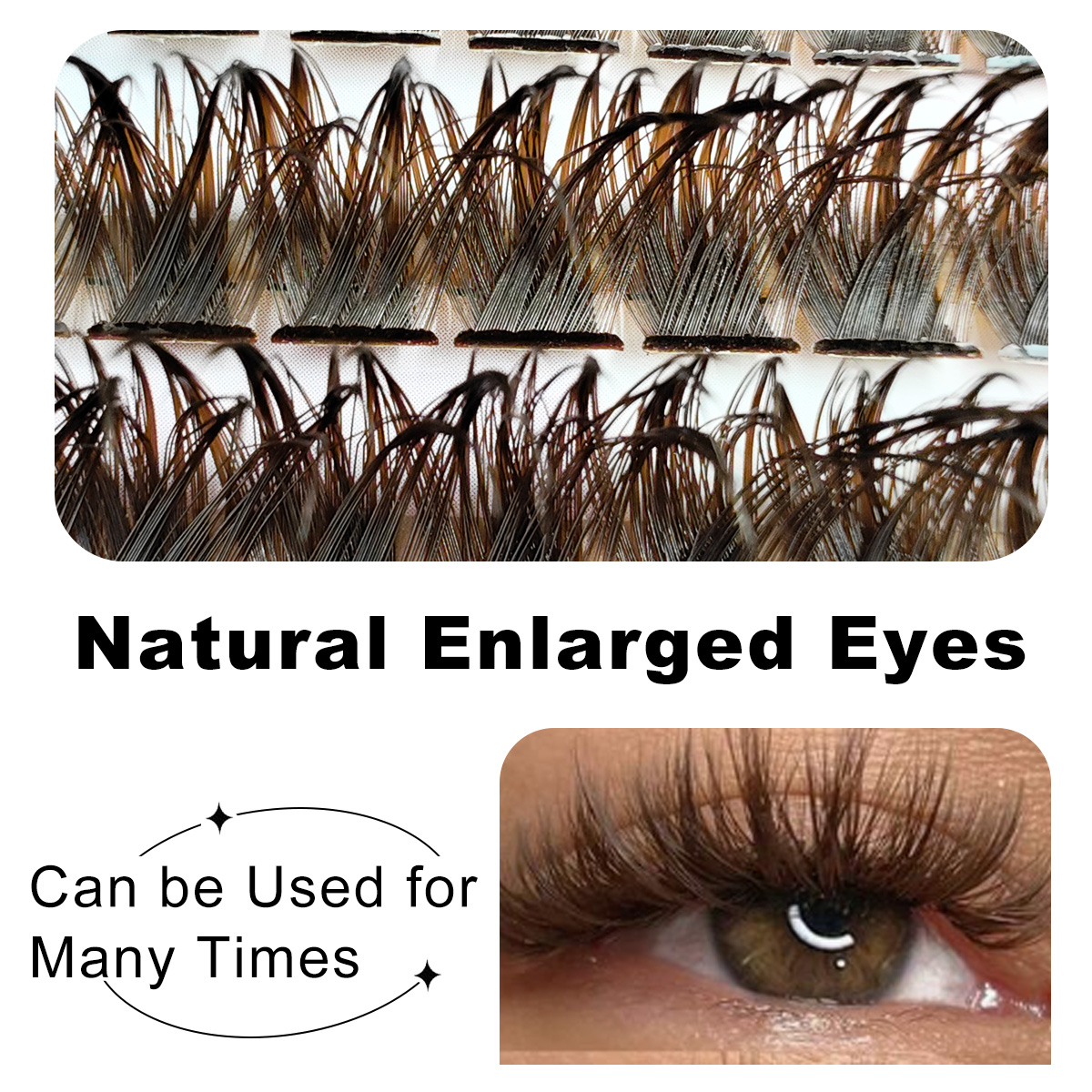 120pcs Natural Brown Wispy Las - Eyelash Extension Home Service recension och pris