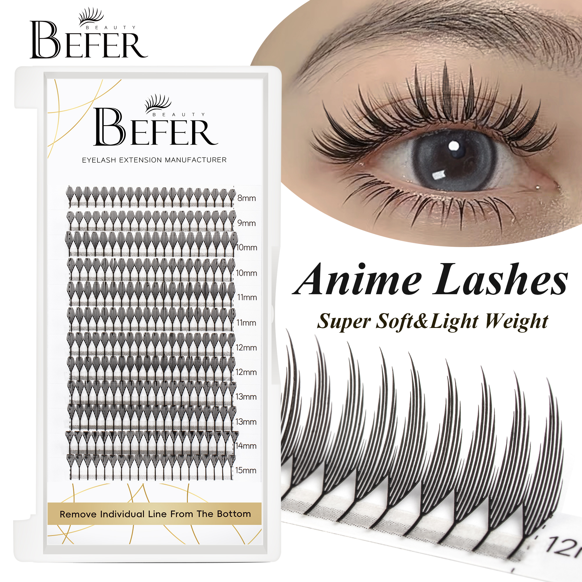 Befer Beauty Anime Lashes 240  - Eyelash Extension Wet Look recension och pris