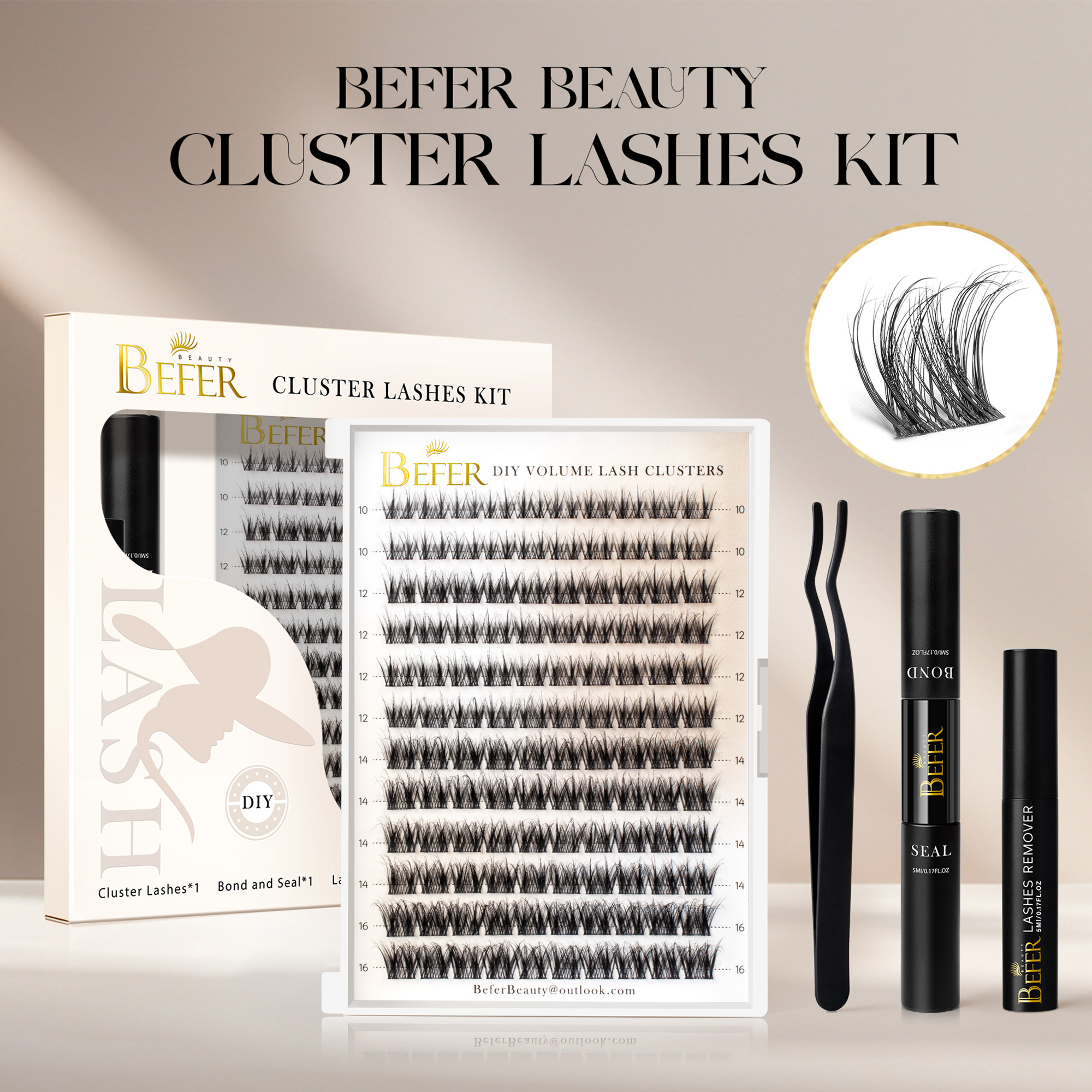 Befer Lash Clusters Kit False  - Eyelash Extension For Asian Eyes recension och pris