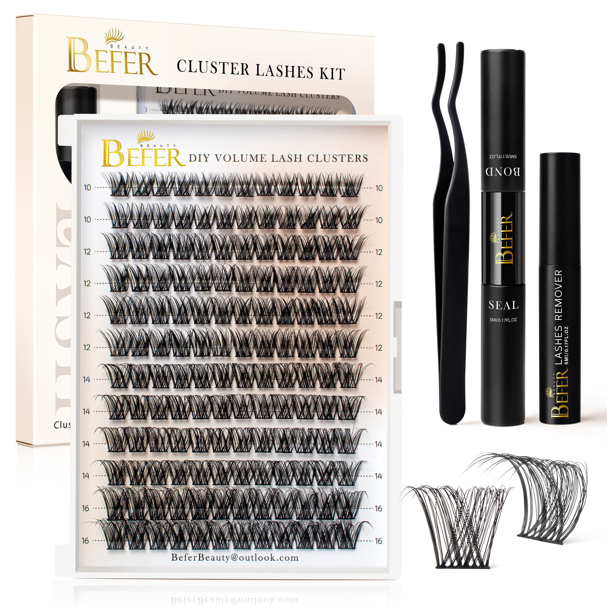 Befer Lash Clusters Kit False  - Eyelash Extension For Asian Eyes recension och pris