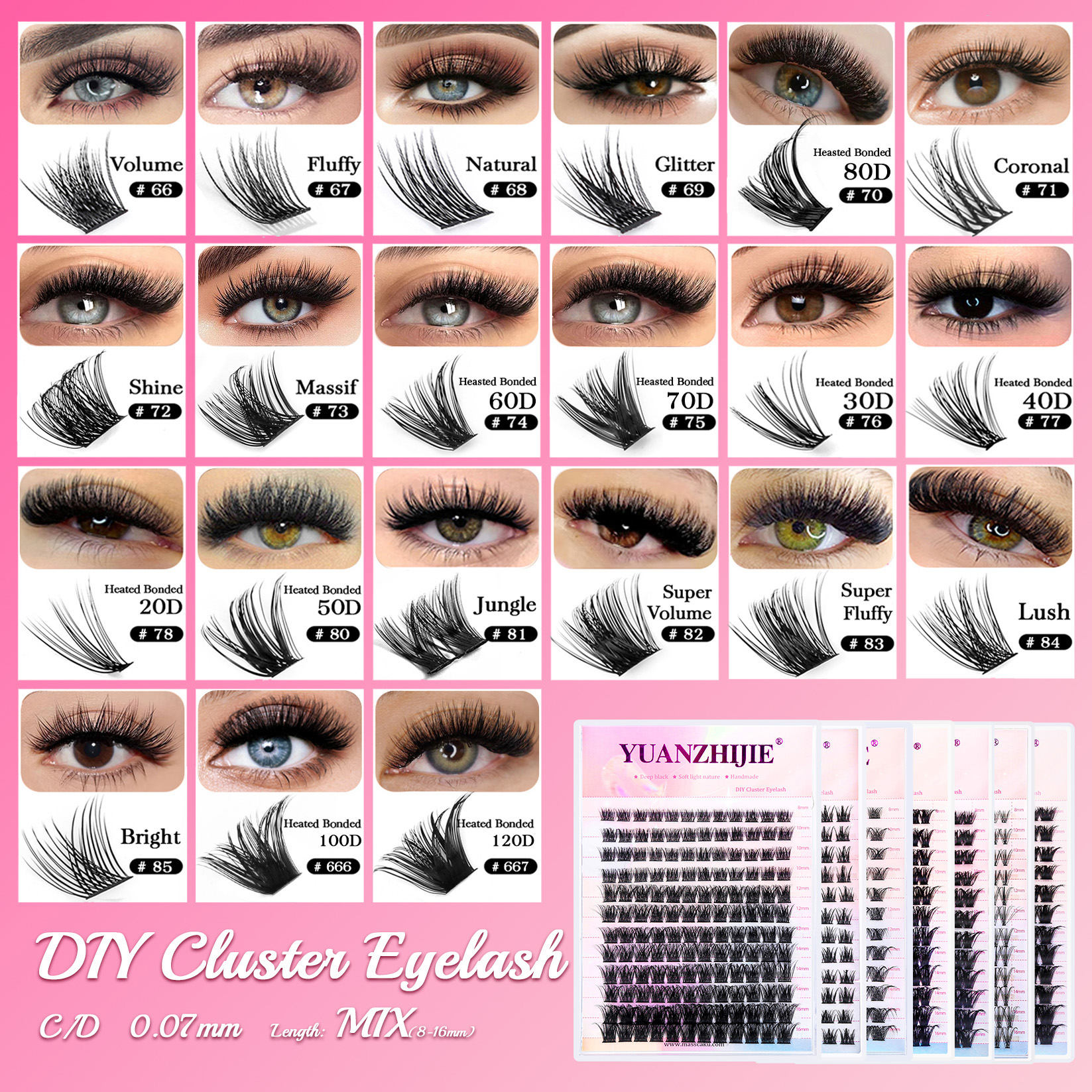 144 Large Capacity YUANZHIJIE  - Eyelash Extension Single Lash recension och pris