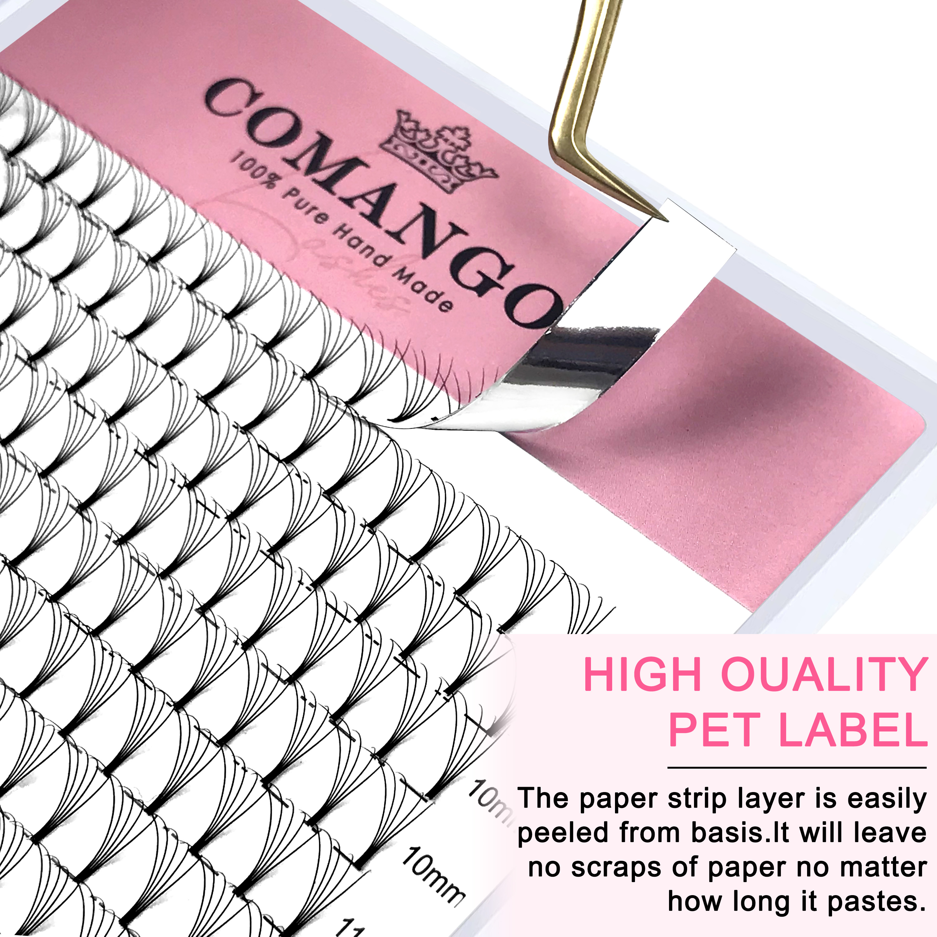 CoMango 320pcs Short Stem Prem - Eyelash Extension Wet Look recension och pris