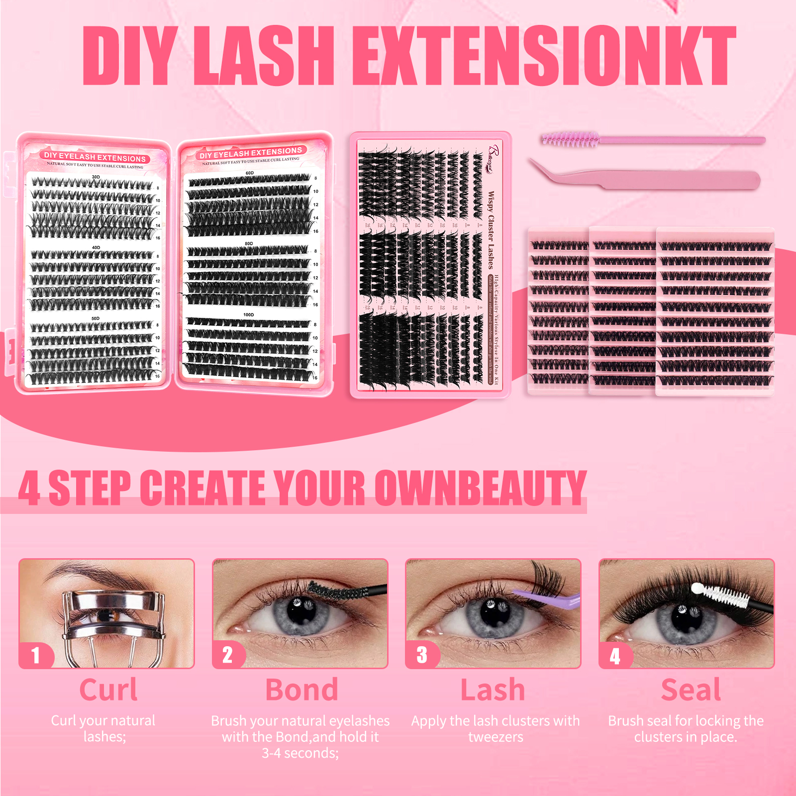Individual Lash Clusters Kit,  - Eyelash Extension Home Service recension och pris