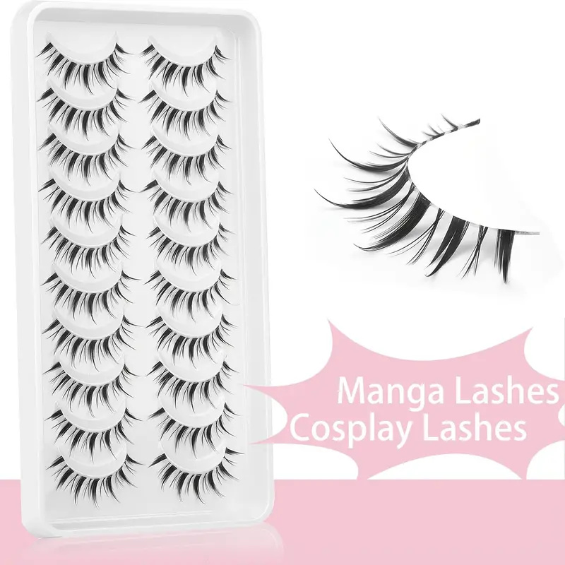10 pairs of cartoon demon eyel - Eyelash Extension Single Lash recension och pris