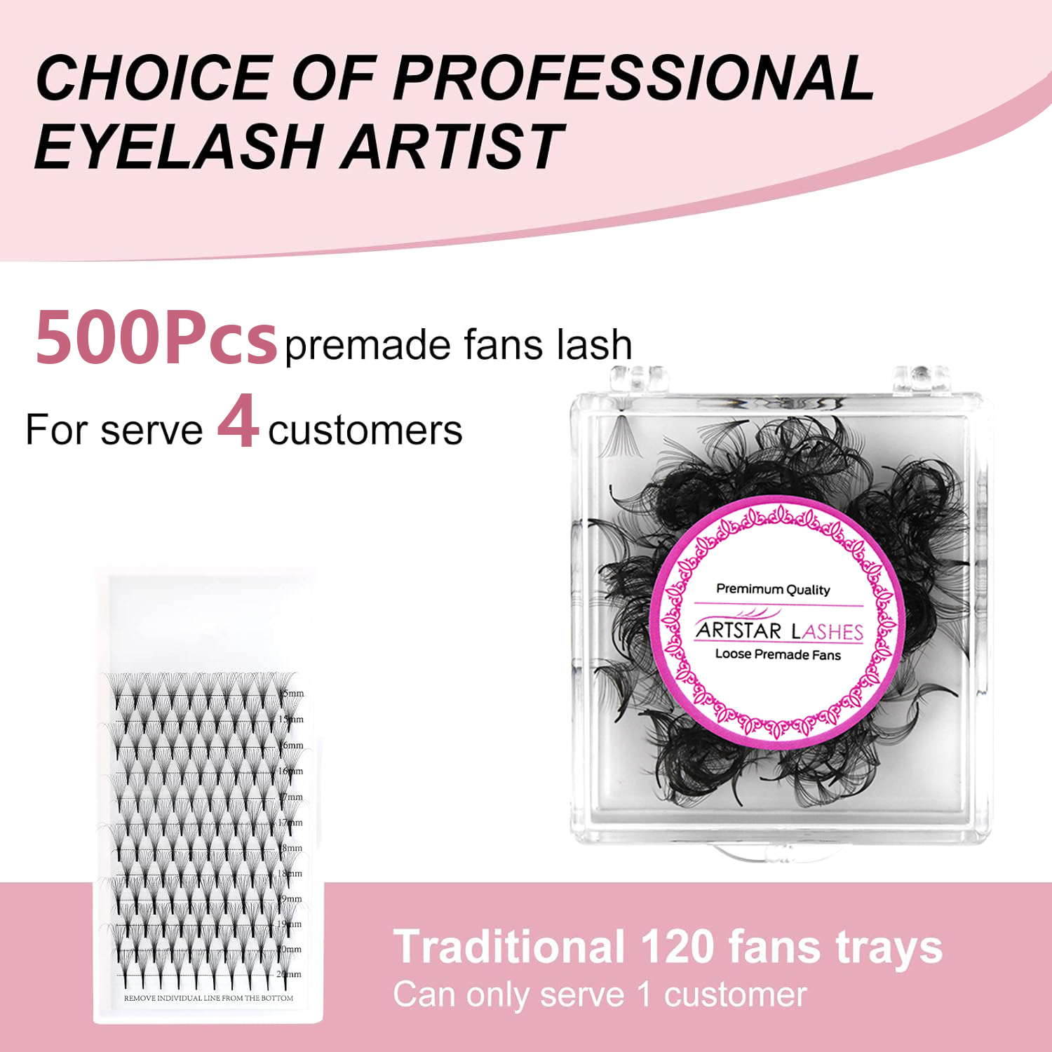 ARTSTAR 500 Fans Loose Fan Eye - Eyelash Extension For Asian Eyes recension och pris