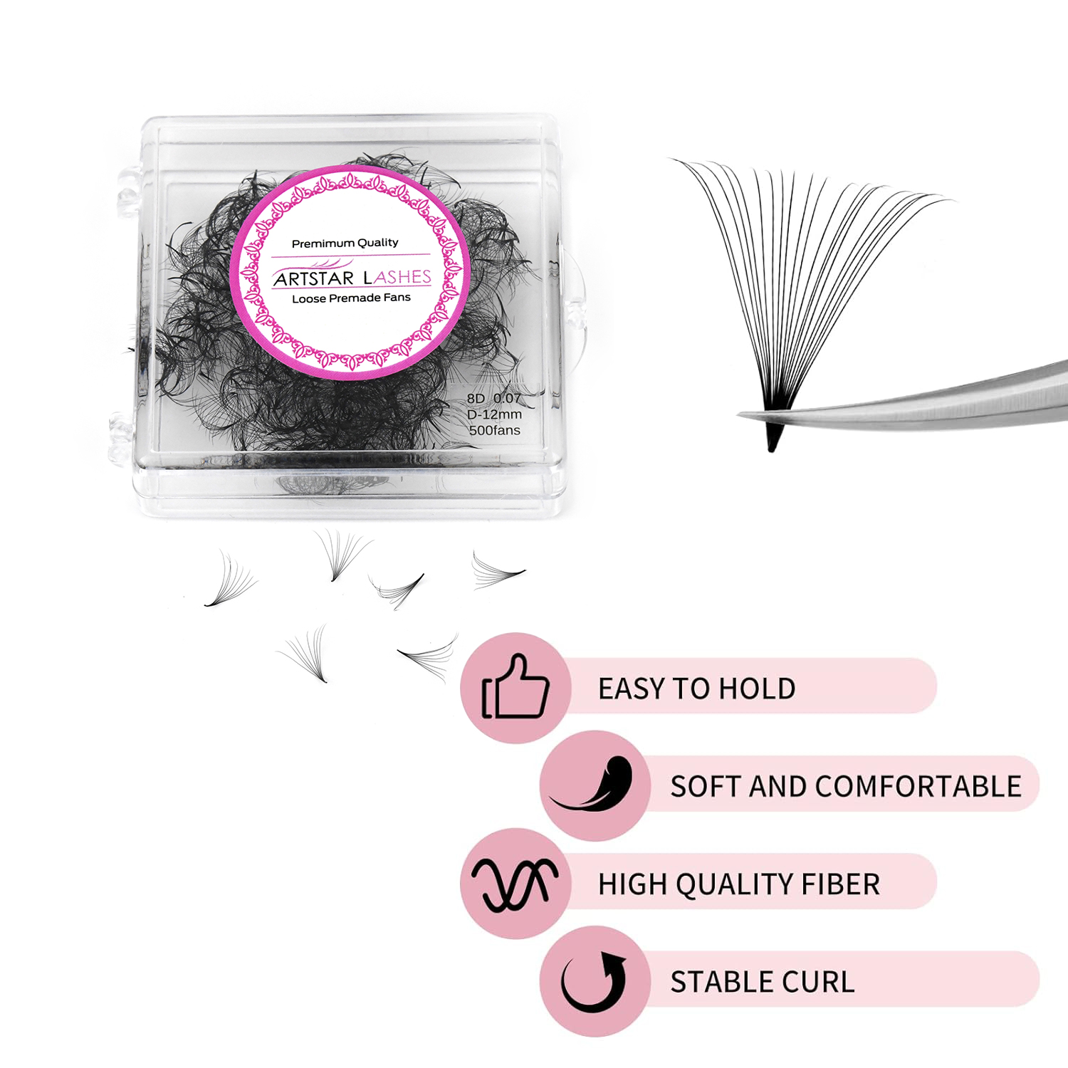 ARTSTAR 500 Fans Loose Fan Eye - Eyelash Extension For Asian Eyes recension och pris