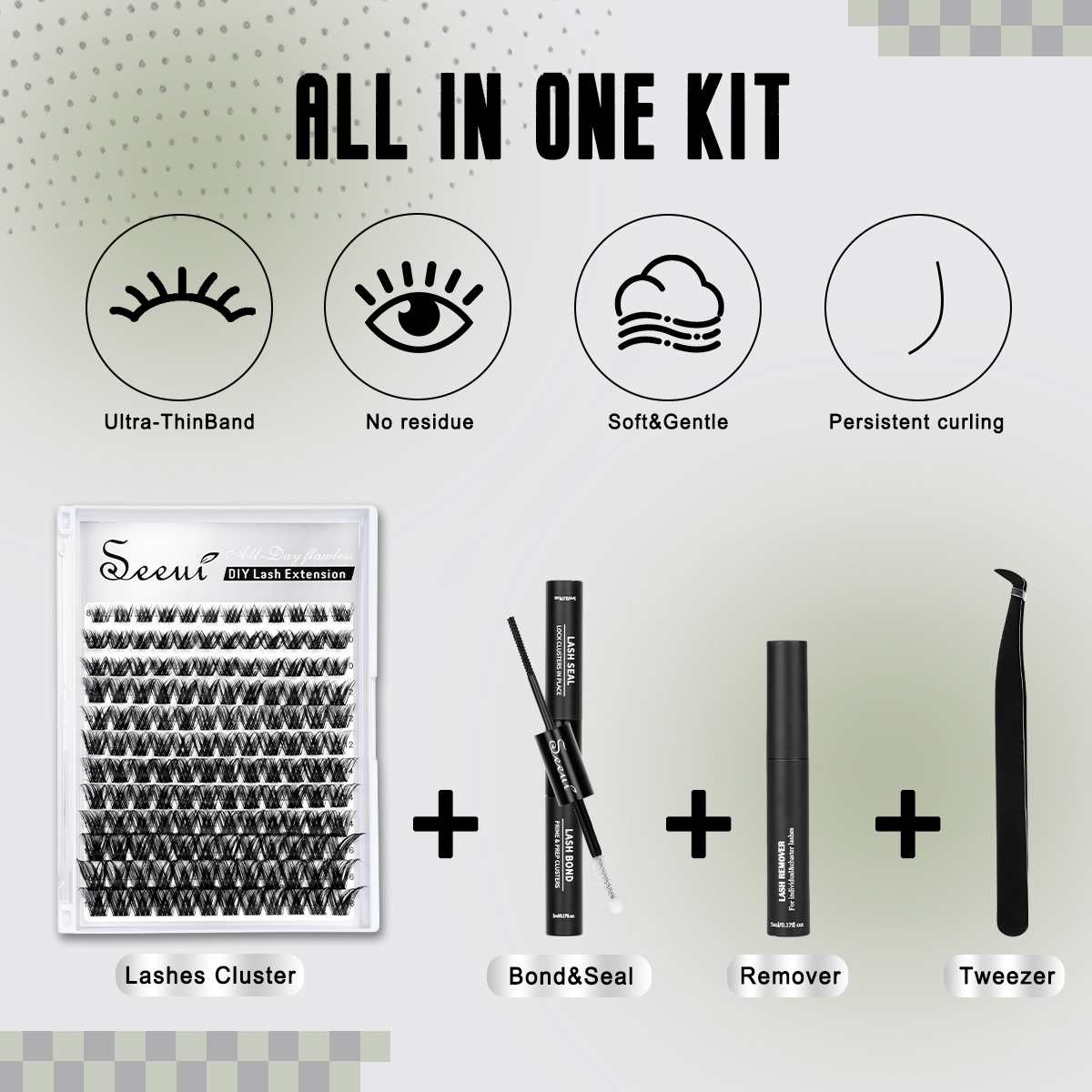 Lash Clusters Kit Thick Curl E - Eyelash Extension Glue Remover recension och pris