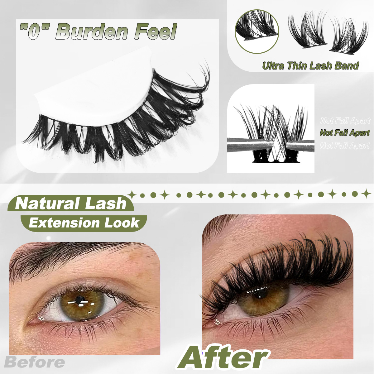 Lash Clusters Kit Thick Curl E - Eyelash Extension Glue Remover recension och pris
