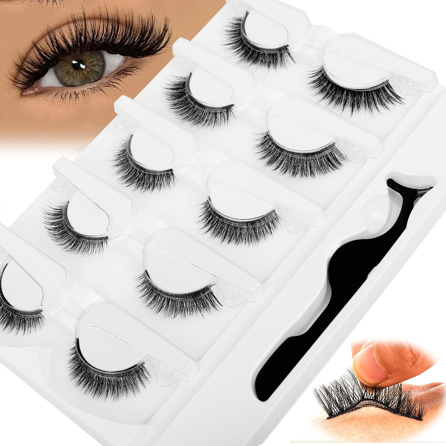 5 Pairs Glue-free Self-adhesiv - Eyelash Extension Uv Glue recension och pris