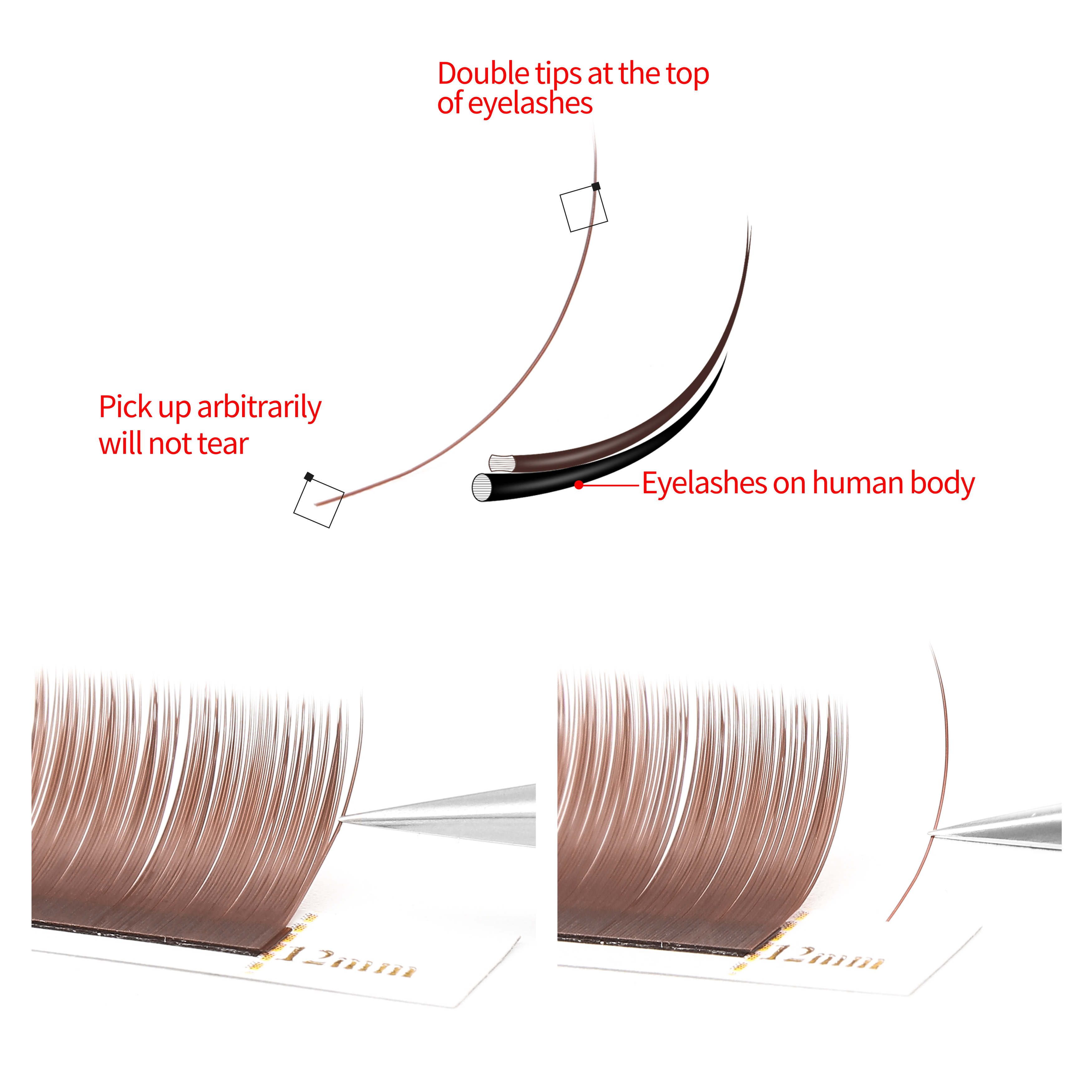 XIUSUZAKI Brown Grey Flat Eyel - Eyelash Extension For Asian Eyes recension och pris