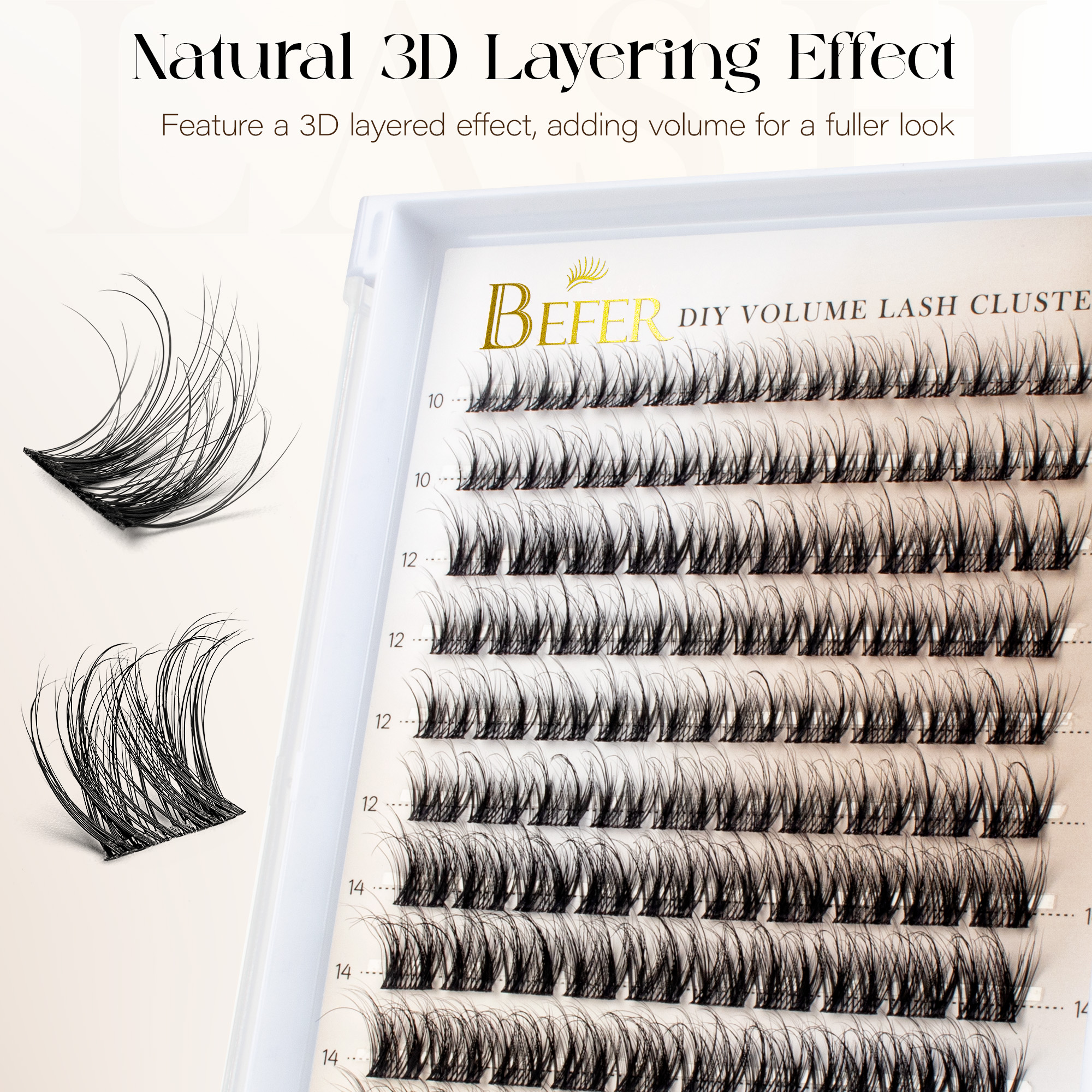 Befer Natural Lashes Clusters  - Eyelash Extensions recension och pris