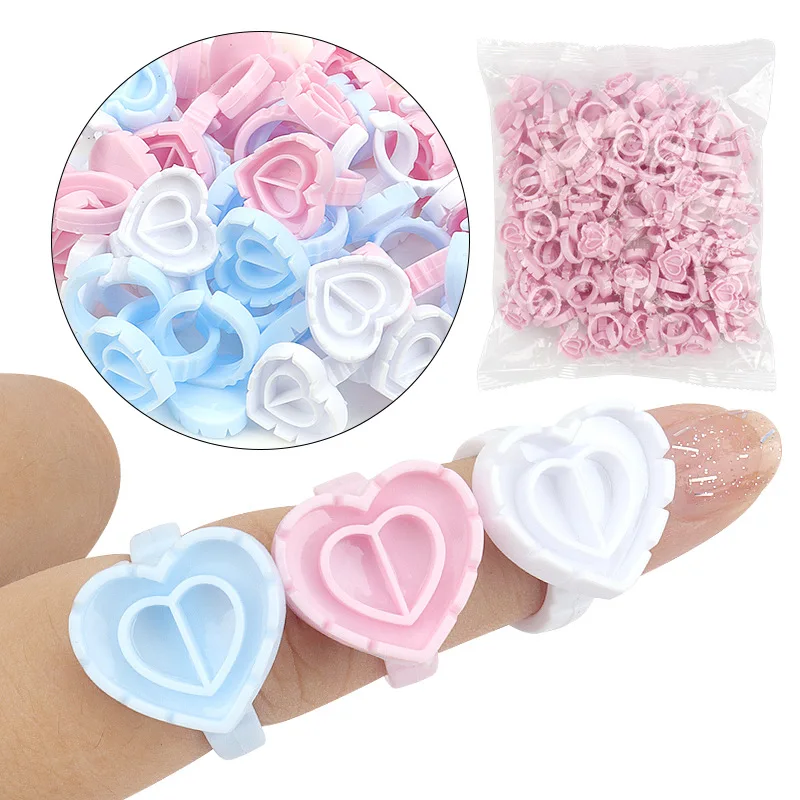 100 PCS Disposable Heart-shape - Eyelash Extension Maps recension och pris