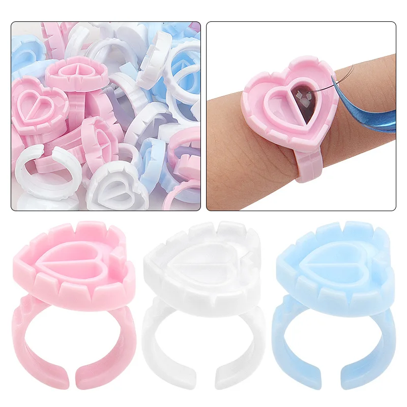 100 PCS Disposable Heart-shape - Eyelash Extension Maps recension och pris