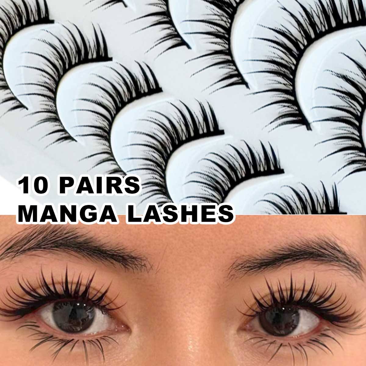 10 Pairs Thai Style Cat Eye La - Eyelash Extension Wet Look recension och pris
